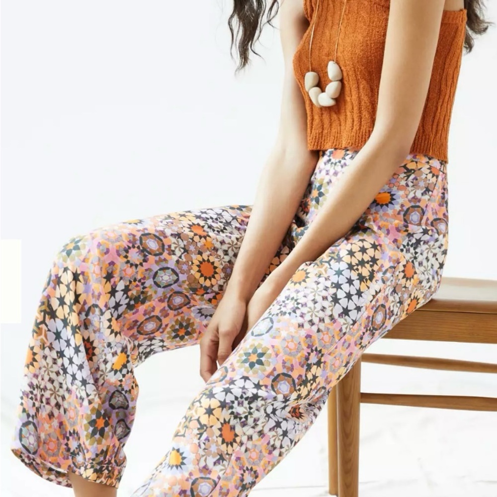 Anthropology geometric straight pants